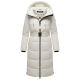 Navahoo Herbstnebel Damen Winter Steppmantel lang  Offwhite  Größe XS - Gr. 34