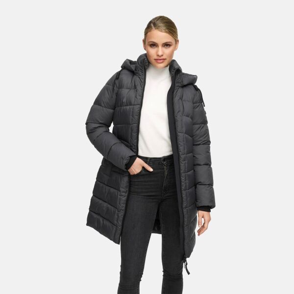 Marikoo Kaltnäschen Damen Winter Steppmantel Jacke  Anthrazit-Größe S - Gr. 36