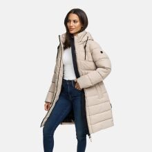 Marikoo Kaltnäschen Damen Winter Steppmantel Jacke  Light Taupe-Größe XXL - Gr. 44