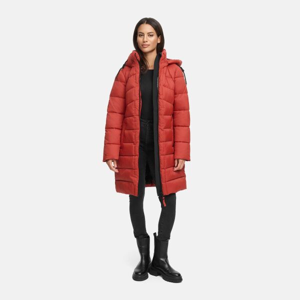 Marikoo Kaltnäschen Damen Winter Steppmantel Jacke  Dark Terracotta-Größe XXL - Gr. 44