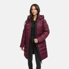 Marikoo Kaltnäschen Damen Winter Steppmantel Jacke  Wine-Größe L - Gr. 40