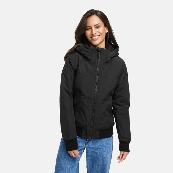 Marikoo Mooni Damen Herbst Caban Jacke Schwarz Größe XL - Gr. 42