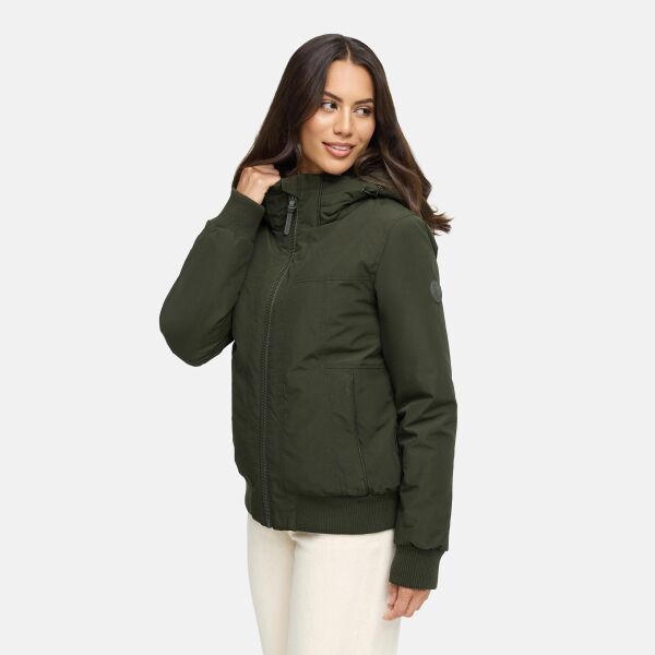 Marikoo Mooni Damen Herbst Caban Jacke Dark Olive Größe XS - Gr. 34