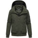 Marikoo Mooni Damen Herbst Caban Jacke Dark Olive Größe XL - Gr. 42