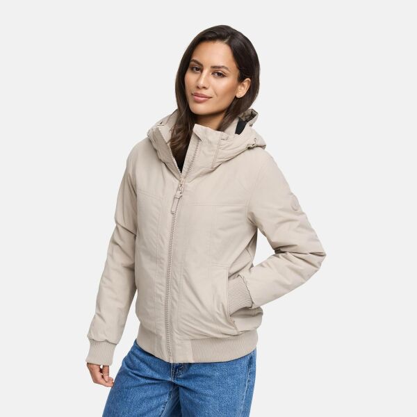 Marikoo Mooni Damen Herbst Caban Jacke Light Taupe Größe M - Gr. 38