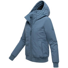 Marikoo Mooni Damen Herbst Caban Jacke Dusty Blue Größe S - Gr. 36