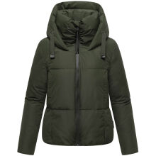 Marikoo Ninikaa Damen Herbst Winter Stepp Jacke  Dark Olive-Größe L - Gr. 40