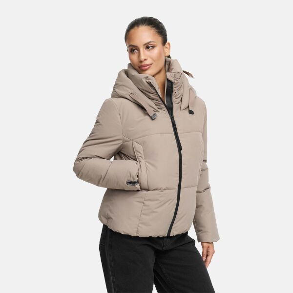 Marikoo Ninikaa Damen Herbst Winter Stepp Jacke  Taupe Grey-Größe L - Gr. 40