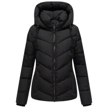 Marikoo Sahnemausii Damen Winter Steppjacke Schwarz Größe S - Gr. 36