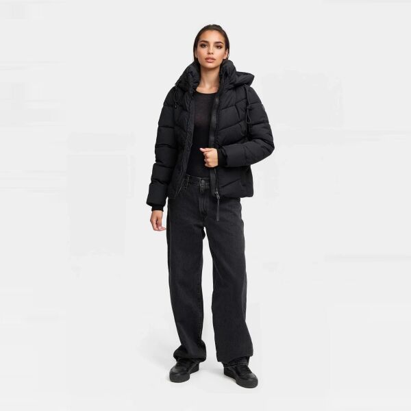 Marikoo Sahnemausii Damen Winter Steppjacke Schwarz Größe XXL - Gr. 44