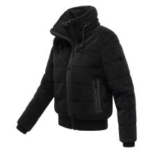 Navahoo Schneepuder Damen Herbst Winter flauschige Teddyfell Jacke gefüttert  Schwarz-Größe XS - Gr. 34