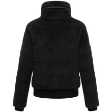 Navahoo Schneepuder Damen Herbst Winter flauschige Teddyfell Jacke gefüttert  Schwarz-Größe XS - Gr. 34