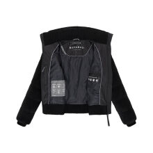 Navahoo Schneepuder Damen Herbst Winter flauschige Teddyfell Jacke gefüttert  Schwarz-Größe XS - Gr. 34