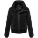 Navahoo Schneepuder Damen Herbst Winter flauschige Teddyfell Jacke gefüttert  Schwarz-Größe XS - Gr. 34