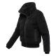Navahoo Schneepuder Damen Herbst Winter flauschige Teddyfell Jacke gefüttert  Schwarz-Größe XS - Gr. 34