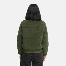 Navahoo Schneepuder Damen Herbst Winter flauschige Teddyfell Jacke gefüttert  Olive Leaf-Größe XS - Gr. 34