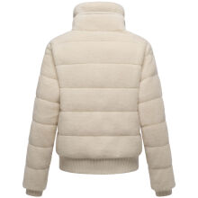 Navahoo Schneepuder Damen Herbst Winter flauschige Teddyfell Jacke gefüttert  Offwhite-Größe XS - Gr. 34