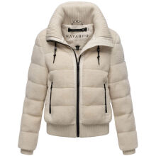 Navahoo Schneepuder Damen Herbst Winter flauschige Teddyfell Jacke gefüttert  Offwhite-Größe XS - Gr. 34