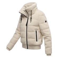 Navahoo Schneepuder Damen Herbst Winter flauschige Teddyfell Jacke gefüttert  Offwhite-Größe XS - Gr. 34