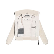 Navahoo Schneepuder Damen Herbst Winter flauschige Teddyfell Jacke gefüttert  Offwhite-Größe XS - Gr. 34