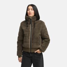Navahoo Schneepuder Damen Herbst Winter flauschige Teddyfell Jacke gefüttert  Stone Brown-Größe XS - Gr. 34