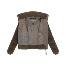 Navahoo Schneepuder Damen Herbst Winter flauschige Teddyfell Jacke gefüttert  Stone Brown-Größe XS - Gr. 34
