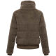 Navahoo Schneepuder Damen Herbst Winter flauschige Teddyfell Jacke gefüttert  Stone Brown-Größe XS - Gr. 34
