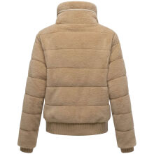 Navahoo Schneepuder Damen Herbst Winter flauschige Teddyfell Jacke gefüttert  Beige-Größe XS - Gr. 34