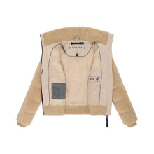 Navahoo Schneepuder Damen Herbst Winter flauschige Teddyfell Jacke gefüttert  Beige-Größe XS - Gr. 34