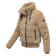 Navahoo Schneepuder Damen Herbst Winter flauschige Teddyfell Jacke gefüttert  Beige-Größe XS - Gr. 34