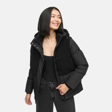 Marikoo Sheeta Damen Herbst Winter Teddyfell Jacke gefüttert  Schwarz Größe XL - Gr. 42