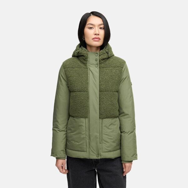 Marikoo Sheeta Damen Herbst Winter Teddyfell Jacke gefüttert  Olive Leaf Größe XXL - Gr. 44