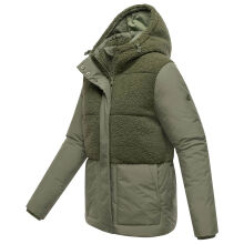 Marikoo Sheeta Damen Herbst Winter Teddyfell Jacke gefüttert  Olive Leaf Größe XXXL - Gr. 46