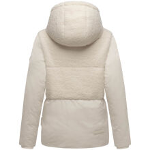 Marikoo Sheeta Damen Herbst Winter Teddyfell Jacke gefüttert  Offwhite Größe XXXL - Gr. 46