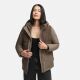 Marikoo Sheeta Damen Herbst Winter Teddyfell Jacke gefüttert  Stone Brown Größe XS - Gr. 34