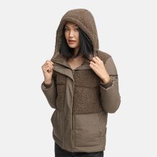 Marikoo Sheeta Damen Herbst Winter Teddyfell Jacke gefüttert  Stone Brown Größe M - Gr. 38