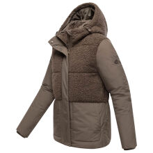 Marikoo Sheeta Damen Herbst Winter Teddyfell Jacke gefüttert  Stone Brown Größe M - Gr. 38