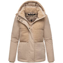 Marikoo Sheeta Damen Herbst Winter Teddyfell Jacke gefüttert  Beige Größe XS - Gr. 34