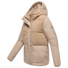 Marikoo Sheeta Damen Herbst Winter Teddyfell Jacke gefüttert  Beige Größe XS - Gr. 34