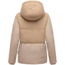 Marikoo Sheeta Damen Herbst Winter Teddyfell Jacke gefüttert  Beige Größe L - Gr. 40