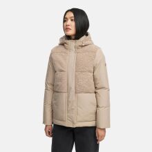 Marikoo Sheeta Damen Herbst Winter Teddyfell Jacke gefüttert  Light Taupe Größe XS - Gr. 34