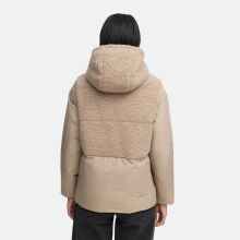 Marikoo Sheeta Damen Herbst Winter Teddyfell Jacke gefüttert  Light Taupe Größe XS - Gr. 34