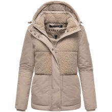 Marikoo Sheeta Damen Herbst Winter Teddyfell Jacke gefüttert  Light Taupe Größe XS - Gr. 34