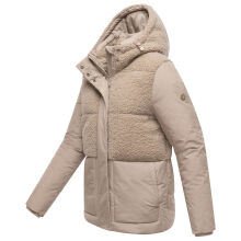 Marikoo Sheeta Damen Herbst Winter Teddyfell Jacke gefüttert  Light Taupe Größe XS - Gr. 34