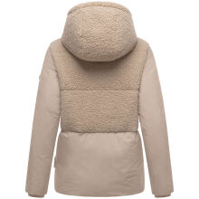 Marikoo Sheeta Damen Herbst Winter Teddyfell Jacke gefüttert  Light Taupe Größe XS - Gr. 34