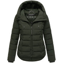Marikoo Tayenaa Damen Herbst Winter Steppjacke Dark Olive-Größe L - Gr. 40