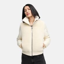 Navahoo Teddyzone Damen Winter Steppjacke gefüttert Offwhite-Größe XS - Gr. 34