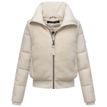 Navahoo Teddyzone Damen Winter Steppjacke gefüttert Offwhite-Größe XS - Gr. 34