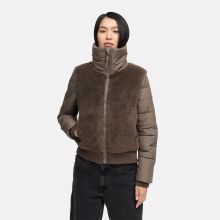 Navahoo Teddyzone Damen Winter Steppjacke gefüttert Stone Brown-Größe XS - Gr. 34