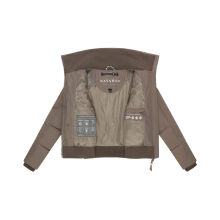 Navahoo Teddyzone Damen Winter Steppjacke gefüttert Stone Brown-Größe XS - Gr. 34